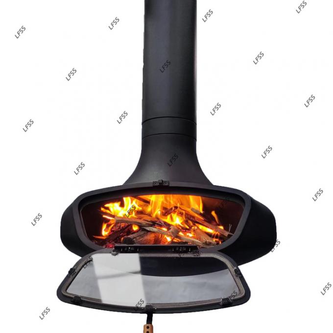 ตู้ไฟไฟไฟไหม้ไม้แขวนภายในเหล็ก custom สีดําตกแต่ง 21