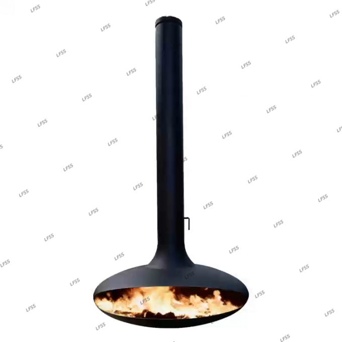 ไม้แขวนเตาเพลิงสีดําเผาเพลิงเพลิงเพลิงบนหลังคาภายในเหล็กตามสั่ง 0